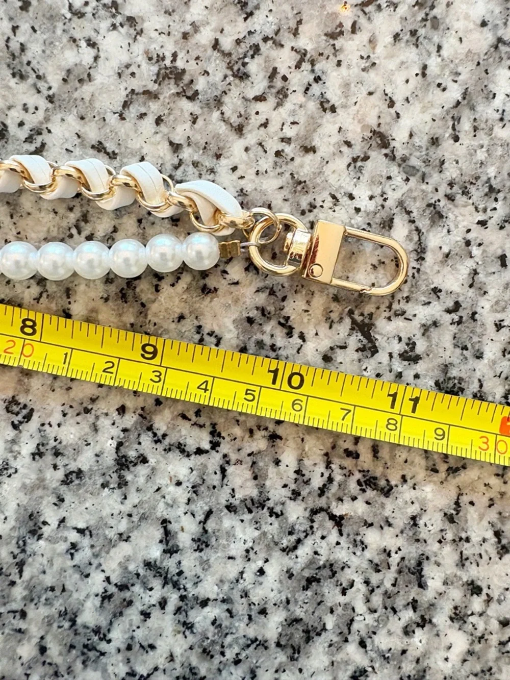 ♥️💖 Double Strand Gold Chain and Pearls Flower Bag Charm Keychain NWOT - Picture 8 of 8